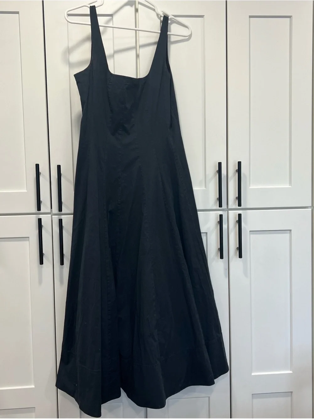 Staud Wells Cotton Poplin Midi Fit & Flare Dress Womens 8 Classic Preppy Party - Picture 2 of 9